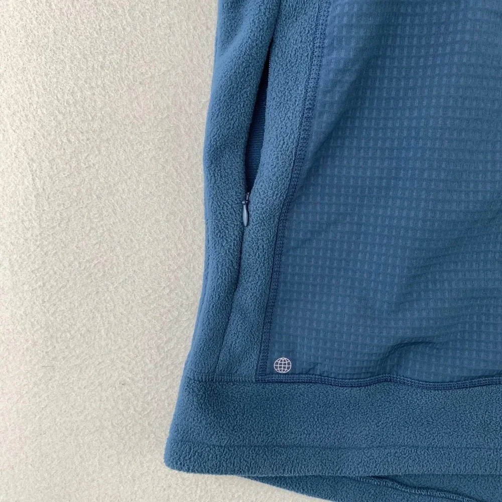 Adidas Terrex Fleece Hooded Vest Mens 2XL Blue Full Zip Outdoor Activewear